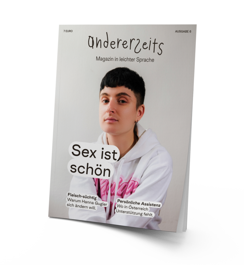 Auf dem Cover des neuen Magazins ist eine Person mit kurzen braunen Haaren. Darüber steht "Sex ist schön"