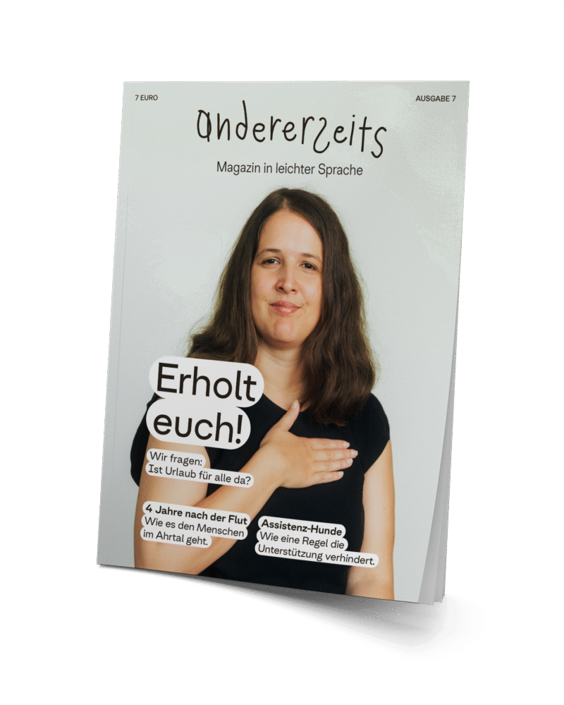 Das Mock-Up der siebten Ausgabe des Magazins in Leichter Sprache.